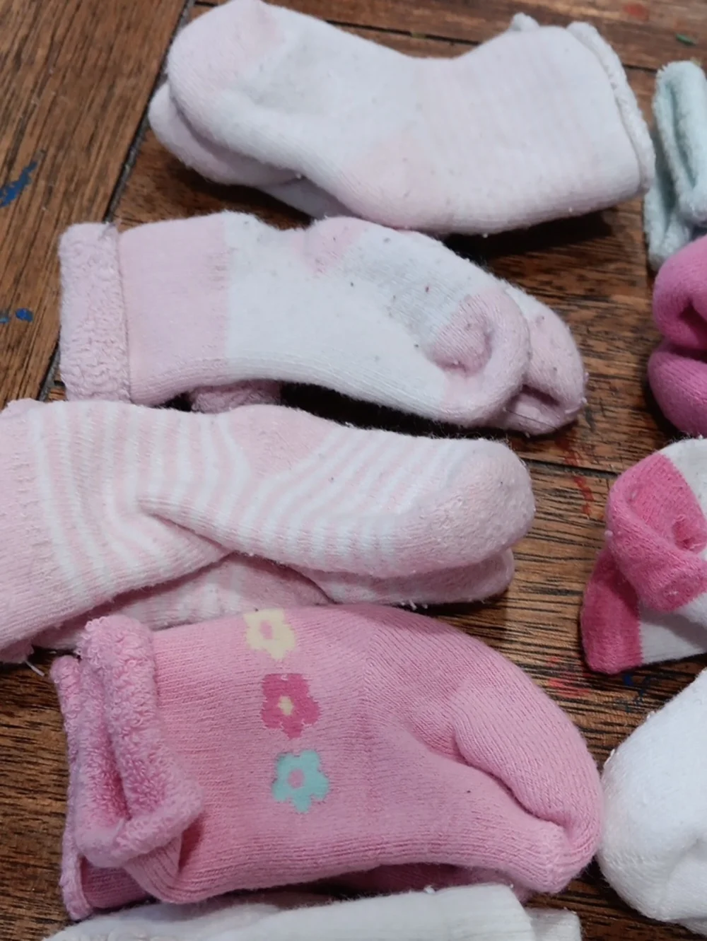 Assorted Baby Girls' Cotton Socks - Pink, White, Light Blue